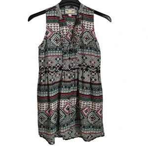 Two of Us Dress Size XS Lightweight Sheer Sleeveless Birds